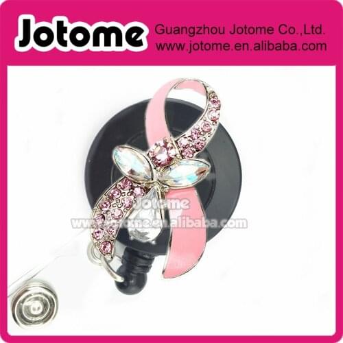 Breast Cancer Awareness Ribbon ID Badge Holder/Badge Buddy-Nurse & Teacher Gift-Nurse Jewelry-Decorative Professional ID Holder