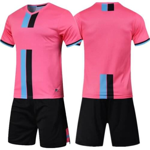 Kids Adults Soccer Jersey Set Survetement Football Kit Child Men Short Sleeve Training Suit Football Uniform Shirt Pocket Shorts
