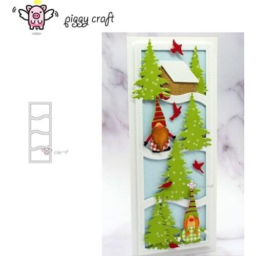 Piggy Craft metal cutting dies cut die mold Wave photo frame Scrapbook paper craft knife mould blade punch stencils dies
