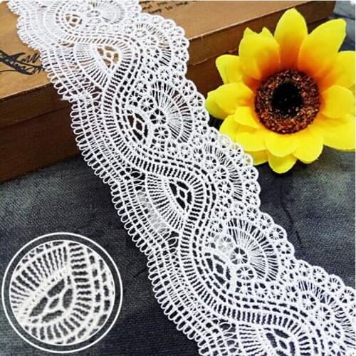 GXINUG 1 yard 5cm Water Soluble Flower Lace Wave Trim Ribbon Dress Applique Embroidered DIY Sewing Craft