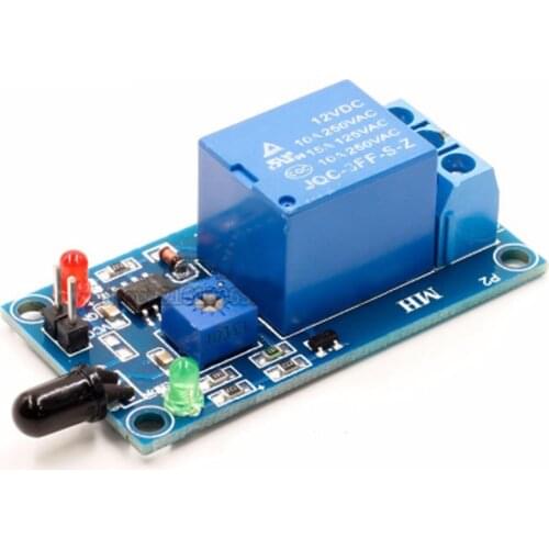 IR Infrared 1 Channel 5V 12V Flame Detection Sensor Module Fire Alarm Sensor Relay Module For Arduino