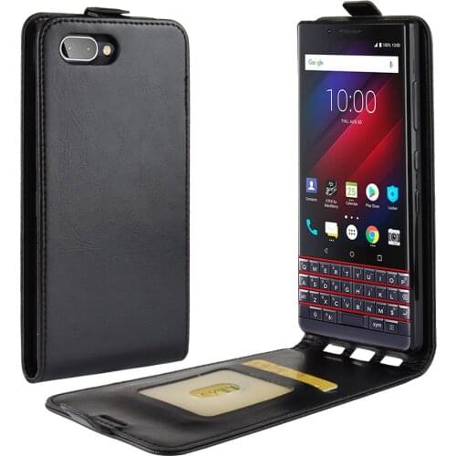 KEY2-Lite Case for BlackBerry Key2 Le / key 2 Lite Down Open Style Flip Leather Thick Solid Card Slot Protect Cover Black Berry