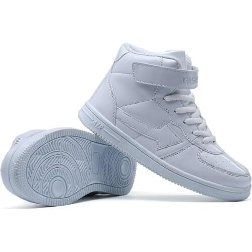 Size 31-38 Classic Solid White Children Sport Shoes For Kids Boys Girls High Cut Fashion Non-Slip Sneakers Baby Boys Girls Shoes
