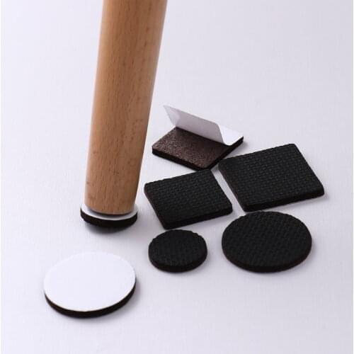 24Pc Adhesive Furniture Pads Anti Slip Feet Legs Covers Rubber/Felt Foot Mats Table Chair Leg Caps Floor Protection Feet Pad Kit