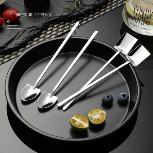Coffee Spoon Cutlery Set Stainless Steel Retro Iron Shovel Ice Cream Spoon Scoop Creative Spoon tea-spoon Fashion Tableware b