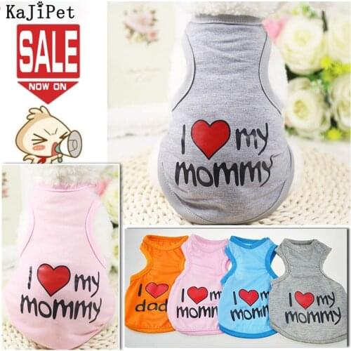 Pet Clothes Summer Dog Clothes Love Mon Dad Chihuahua Clothes T-Shirt Pet Clothes Cat Dogs Pets Clothing Funny Costumes For Dogs