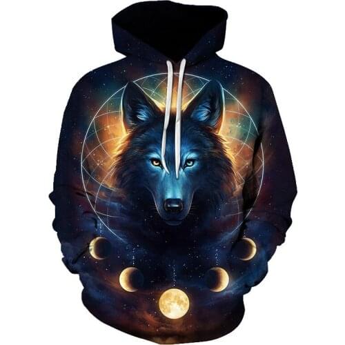 2021 New Wolf Hoodie Hoodies Men Women Fashion Spring Autumn Pullovers Sweatshirts Sweat Homme 3D Tracksuit Men clothing Tops