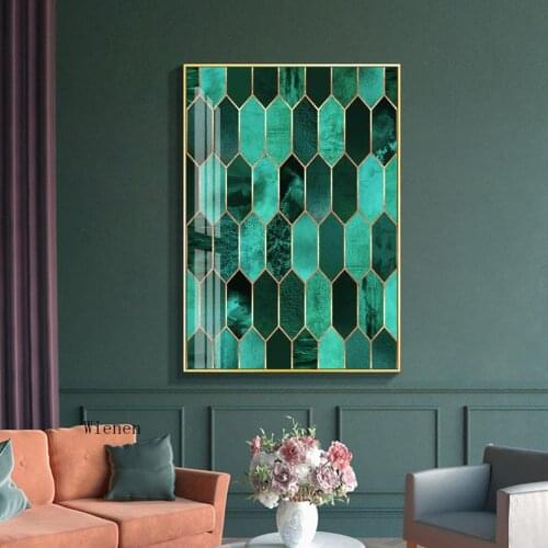 Mint Green Abstract Geometric Pattern Canvas Painting Poster Wall Art Picture for Kids Room Modern Home Decor Mural No Frame