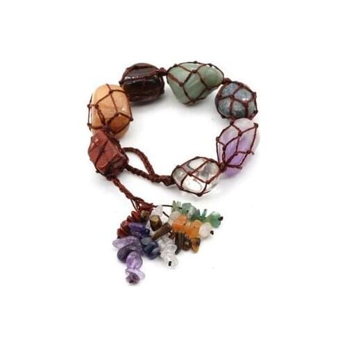 Natural Stone Turquoises Quartz crystal Irregular Car Hanging Decoration Healing Reiki Stones Tassel Home Wall Window Decor A1