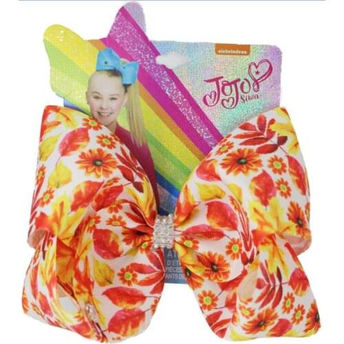 NEW Autumn Maple Leaf BowKnot For Girls Chrysanthemum Butterfly 8INCH Hair Bows Hairclips Hair Clips Hair Accessories