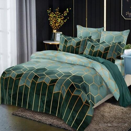 Gilt lines geometric elements rollney down duvet cover with pillowcase two-piece three-piece no sheets, customizable bedding set