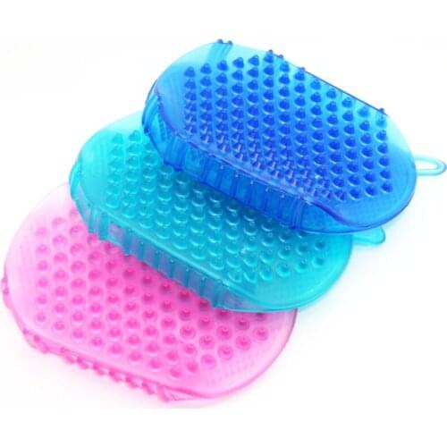 Silicone Scrubber Bath Scrub Glove Exfoliating Shower Bath Brush For Body Cleaning Supplies LX8866