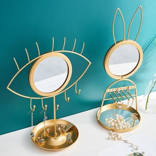 Nordic Multi-function Portable Desktop Mirror Eye Pattern Detachable Bathroom Dressing Table Creative Beauty Makeup Tool Mirror