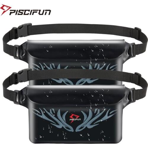 Piscifun Waterproof Waist Bag Pouch IPX8 Certified Fishing Kayaking Diving Rafting Boating Hiking Camping Phones Portable Bag