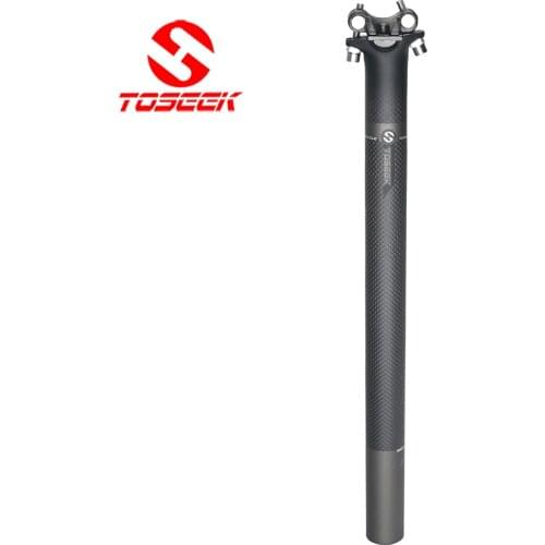 TOSEEK Matte/Glossy 3K Carbon Fiber Bicycle Seatpost MTBRoad Bike Seat Post 27.2/30.8/31.6*350/400mm Bicycles Accessories