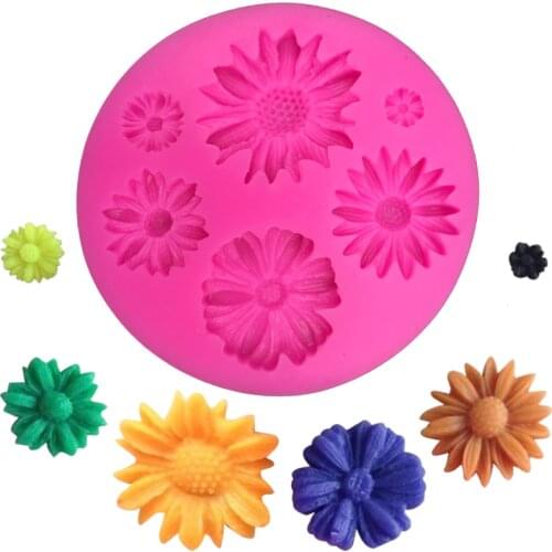 Chrysanthemum Shape fondant cake silicone moulds chocolate jelly pastry candy Clay cupcake decoration kitchen Baking tool F0193