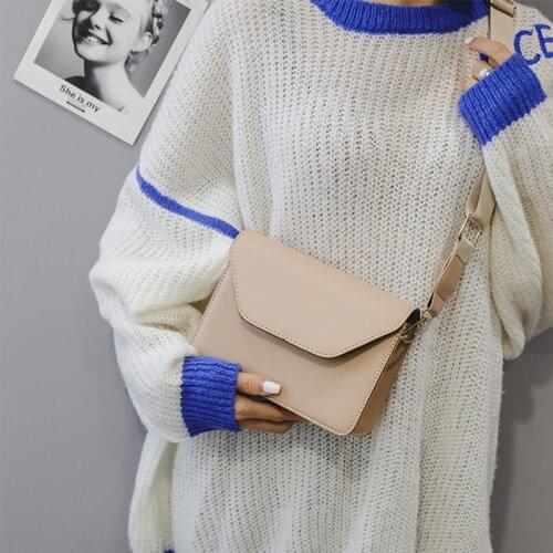 2020 New Vintage Pu Leather Shoulder Bags For Women Girls Flap Casual Messenger Bags Simple Design Crossbody Bags Envelop Purse