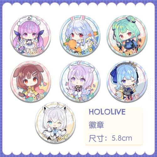 Vtuber Youtuber Hololive Cute Brooch New Look Uruha Rushia Usada Pekora Houshou Marine Korone Clothes Bags Pendant Anime Badge