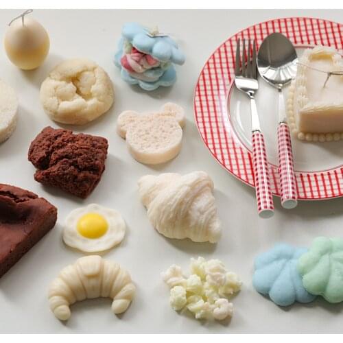 Pastries Shape Silicone candle Mold Scented Mousse Cake Moulds soap mold Croissant Fondant Pastry Baking Decor Tools Bakeware