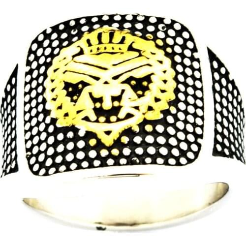 FANSSTEEL Stainless Steel Jewelry dot Around Crown king lion Ring FSR13W22