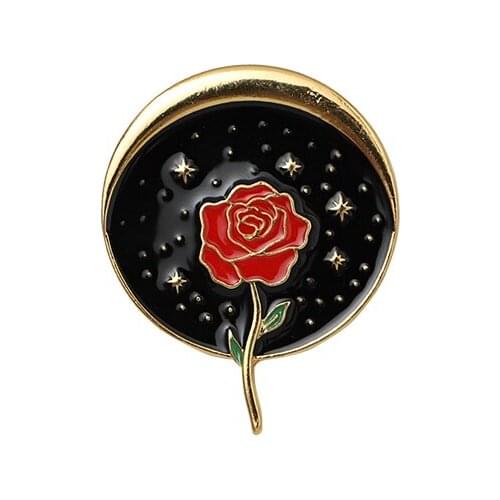 Custom hard enamel pin Cute Crystal Pearl Brooch Pin Lapel Flower Charm Sunflower Rose Women Gift Party can be customized