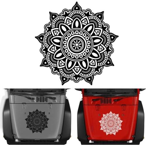 1PCS Mandala Divine Pattern Graphic Car Sticker Fashionable Hood Front Side Door Decoration Fun Vinyl Sticker Car Accessories