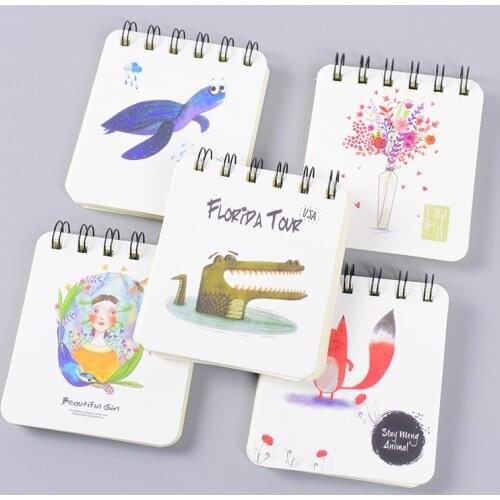 1pcs New Creative Coil Pocket Notebook Portable Notepad Fresh Retro Design Notebook Scratchpad