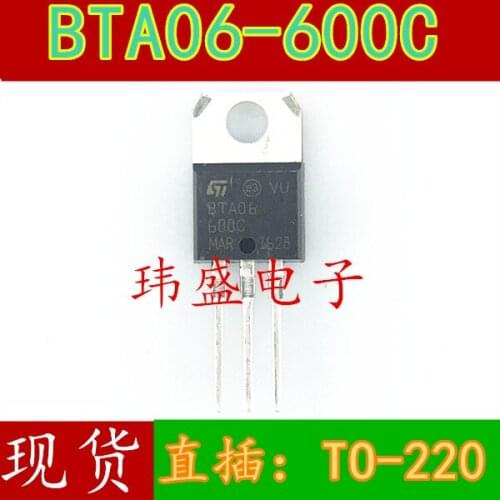 10pcs BTA06-600C BTA06 6A 600V TO-220