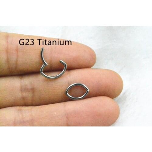 10pcs/Lot G23 Titanium Big Eyes Seamless Hinged Segment Ring Clicker Ear Cartilage Tragus Helix Nose Hoop Septum Piercing