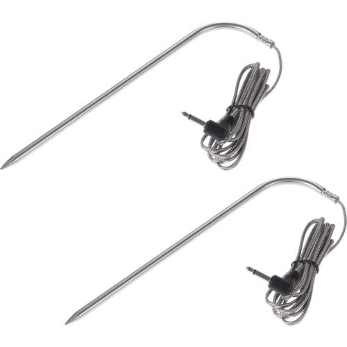 2 Pcs Or 1pc Upgraded Replacement BBQ Meat Temperature Probe Sensor Fits For Pit Boss Wood Pellet Grill 3.5mm Universal Adapter