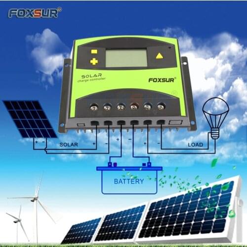 50A 60A PWM 12V 24V Auto Solar Panel Charging Discharge Regulator with Large Power Heat sink PV Solar Charge Controller