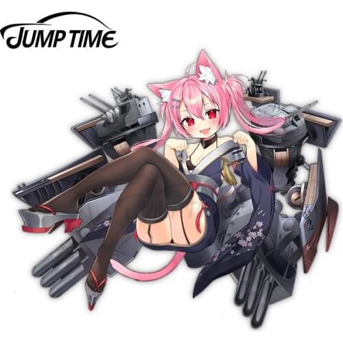 Jump Time 13 x9.5cm For Azur Lane Hatsushimo Retrofit Anime Waifu Car Stickers DIY Waterproof Graffiti Vinyl Material Decoration