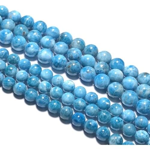 Genuine Natural Larima Apatite Stone Beads 6/8/10/12mm Round Loose Marine Apatite Stone Beads For DIY Jewelry Making DIY 15