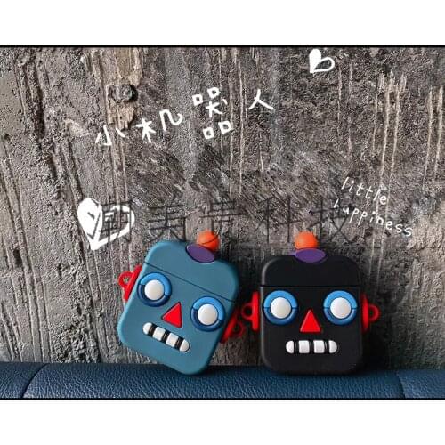Teyomi 3D Cartoon Creative Robot Case for Airpods 1/2 Case Soft Silicone Earphone Headphone Protective Cover Airpod Case