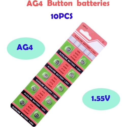 Cheap Sale AG4 10pcs 50mAh AG 4 100% Original 377 SR 626 SW 626 SR 626 V 377 1.55V Watch Battery Button Coin Cell MADE IN CHINA