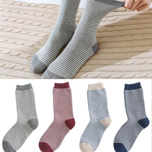 DOIAESKV 2019 Autumn Cute Striped Socks Women Fashion Harajuku Candy Color Socks Medias Cotton Thick Warm Long Funny Socks