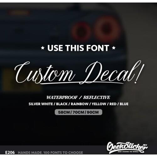 Geeksticker Personalized Custom Car Stickers Waterproof Reflective Name Text Decal Window Door Body Car Stickers For Honda VW