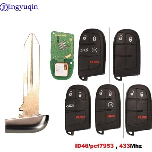 Jingyuqin Remote 2/3/4/5 Buttons Car Smart Key Case Shell For Dodge Journey ID46 PCF7953 433Mhz Control