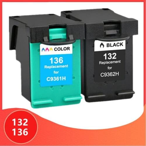 Compatible for hp 132 136 Ink Cartridge For HP132 for hp136 Photosmart 2573 C3183 1513 Officejet 6213 5443 D4163 pcs1513 Printer