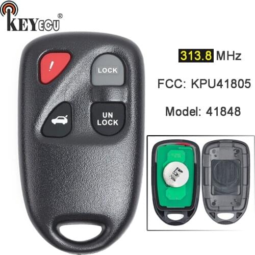 KEYECU 313.8MHz FCC: KPU41805 Model: 41848 Replacement 3+1 4 Button Remote Key Fob for Mazda RX-8 2004 2005 2006 2007 2008