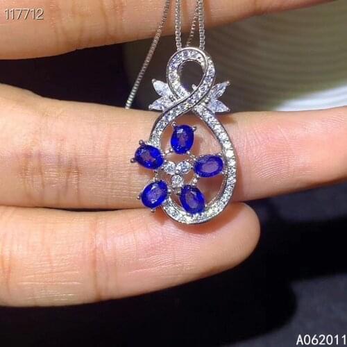 KJJEAXCMY fine jewelry natural sapphire 925 sterling silver noble girl new pendant necklace chain support test