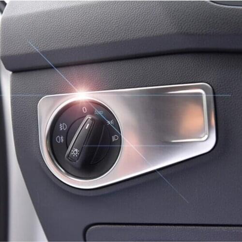 Headlight Switch Buttons Decorative Covers Trim Interior Stickers For Volkswagen New Tiguan L 2017-2020 Auto accessories