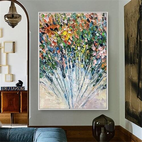 Best selling hand-painted oil painting modern abstract canvas painting knife painting for living room home wall decoration art