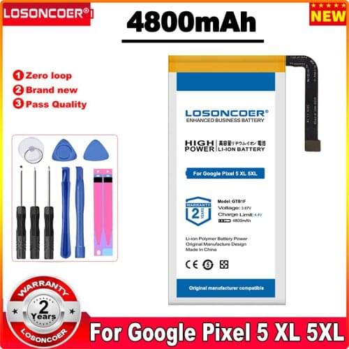 LOSONCOER 4800mAh GTB1F Mobile Phone Battery For Google Pixel 5