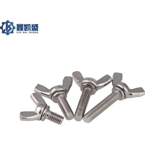M4 M5 M6 M8 M10 304 Stainless Steel Butterfly Screw Butterfly Horn Screw Yuanbao Hand-Twisted Butterfly Bolt 5PCS Factory Outlet