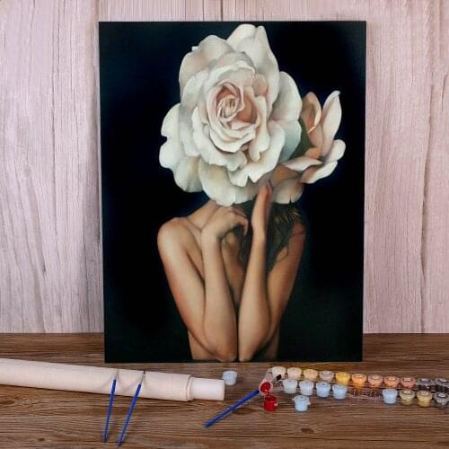 Colorful Women Calligraphy Coloring By Numbers Painting Set Oil Paints 40*50 Boards By Numbers New Design Kids Handiwork