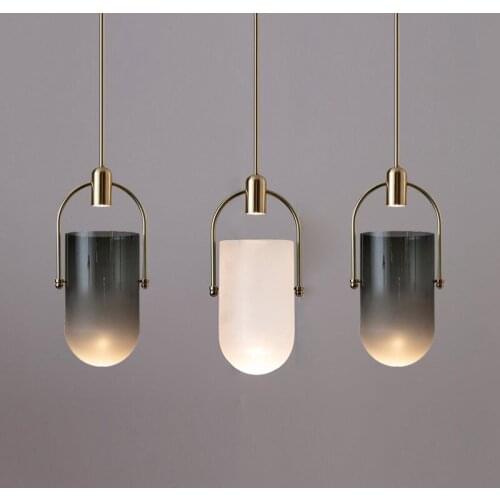Nordic bedroom bedside dining room single head small chandelier personality art bar glass pendant lamp