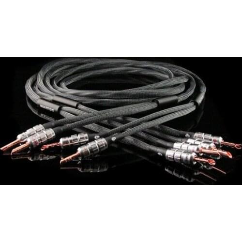 One Pair Speaker Line ALPHA-14 Single Crystal Copper OCC 2 Square Fever Grade