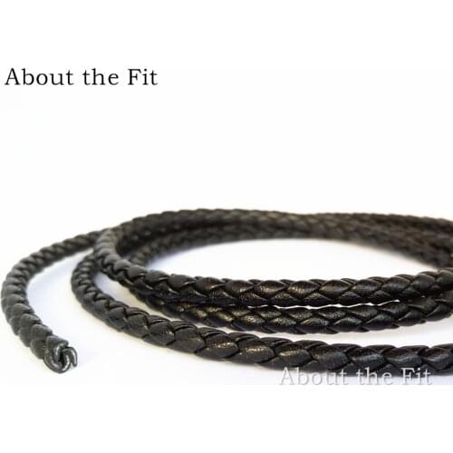 About the Fit 4mm 20Meters Genuine Braided Leather Cord Nappa Cow Leather Crafts Beading Accessories Jewelry Making Woven Rope