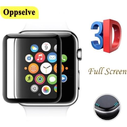 Oppselve Full Cover Tempered Glass Protective Film For Apple Watch Band Series 38 40 42 mm 3D Curved Surface 9H Protective Film